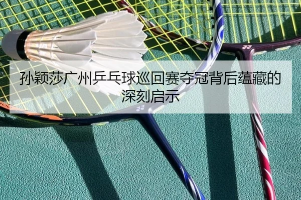 孙颖莎广州乒乓球巡回赛夺冠背后蕴藏的深刻启示